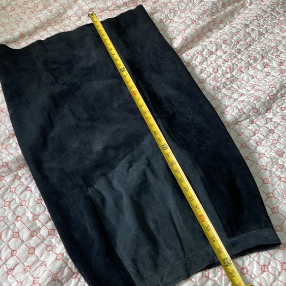 Two-tone, suede, pencil, maxi skirt - Picture 7 of 8